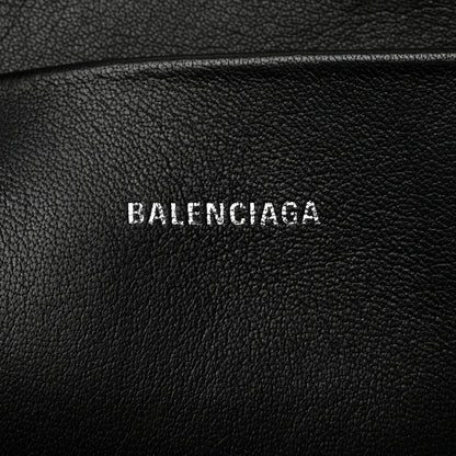 Balenciaga Calfskin Logo Medium Everyday Pouch Black 6 of 9