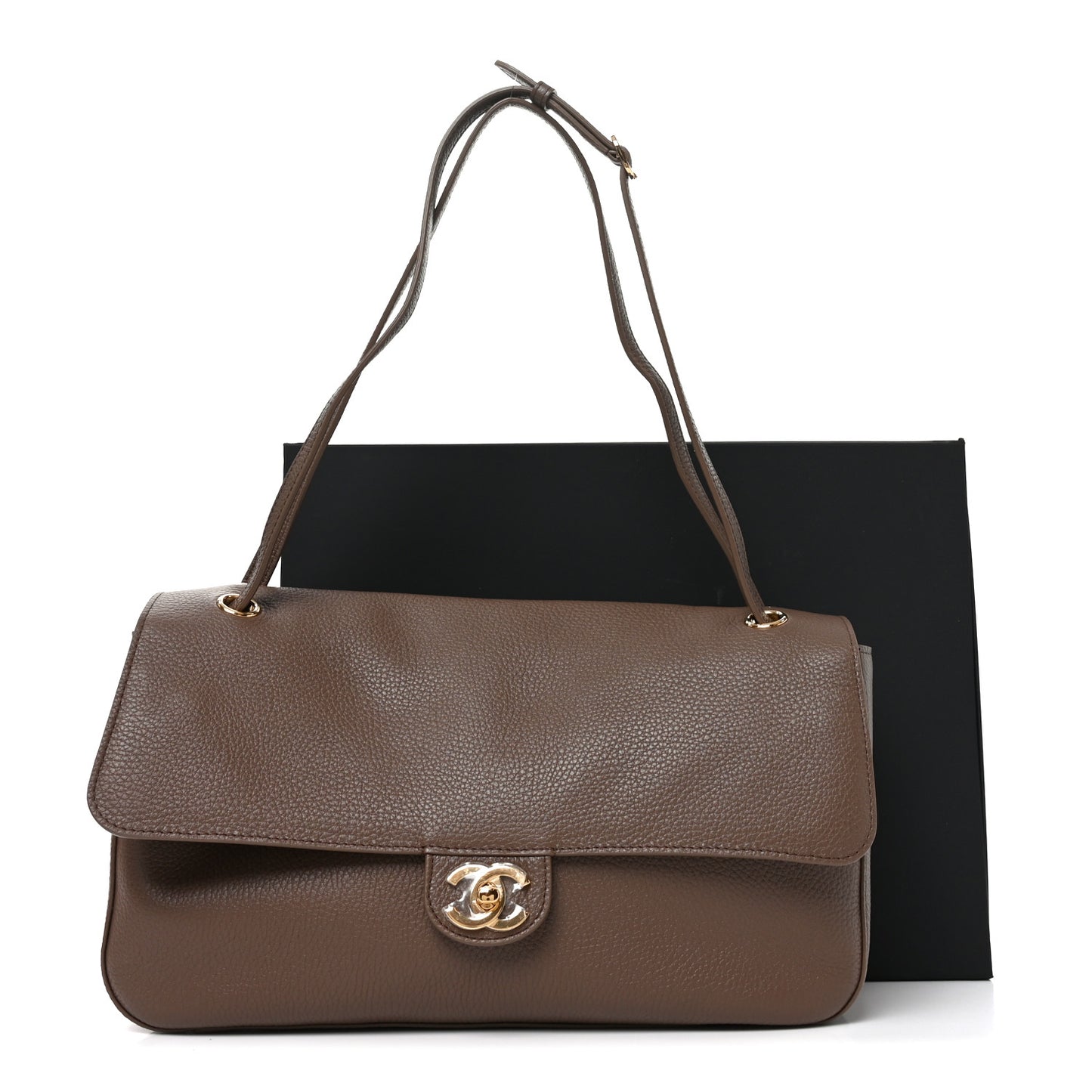 Grained Calfskin Small Souplissimo Maxi Flap Light Brown