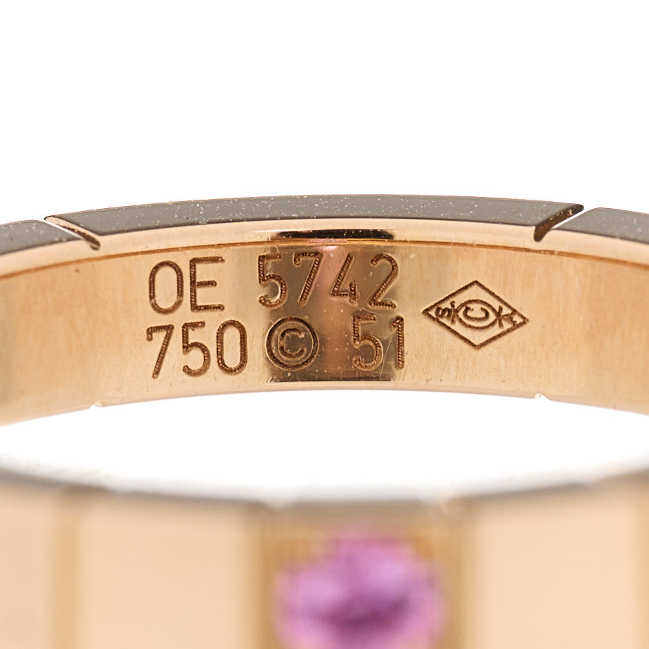 Cartier 18K Pink Gold Pink Sapphire Lanieres Ring 51 5.75 4 of 4