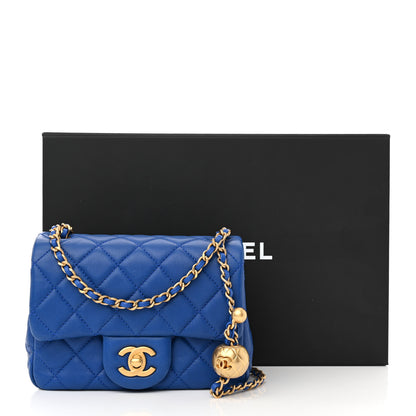 Chanel Lambskin Quilted Mini Pearl Crush Flap Blue 11 of 11
