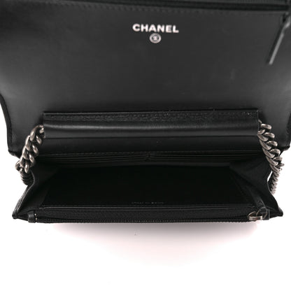 Chanel Caviar Quilted Boy Wallet On Chain WOC Black 6 of 13