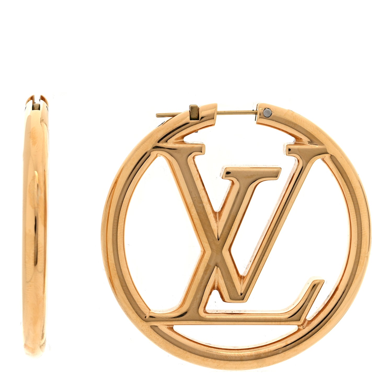 Louis Vuitton Metal Louise Hoop Earrings Gold 1 of 4