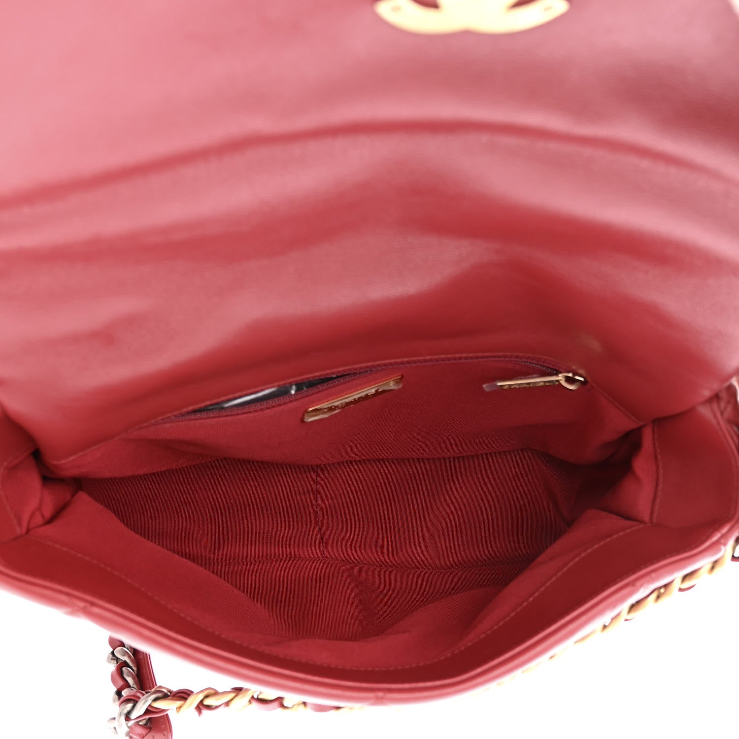 Chanel Goatskin Quilted Large Chanel 19 Flap Red 5 of 10