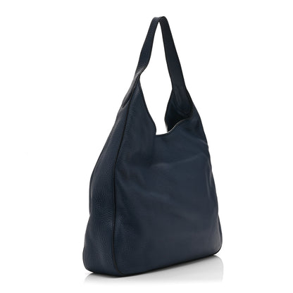 Prada Vitello Daino Pocket Hobo Bag Blue 3 of 10