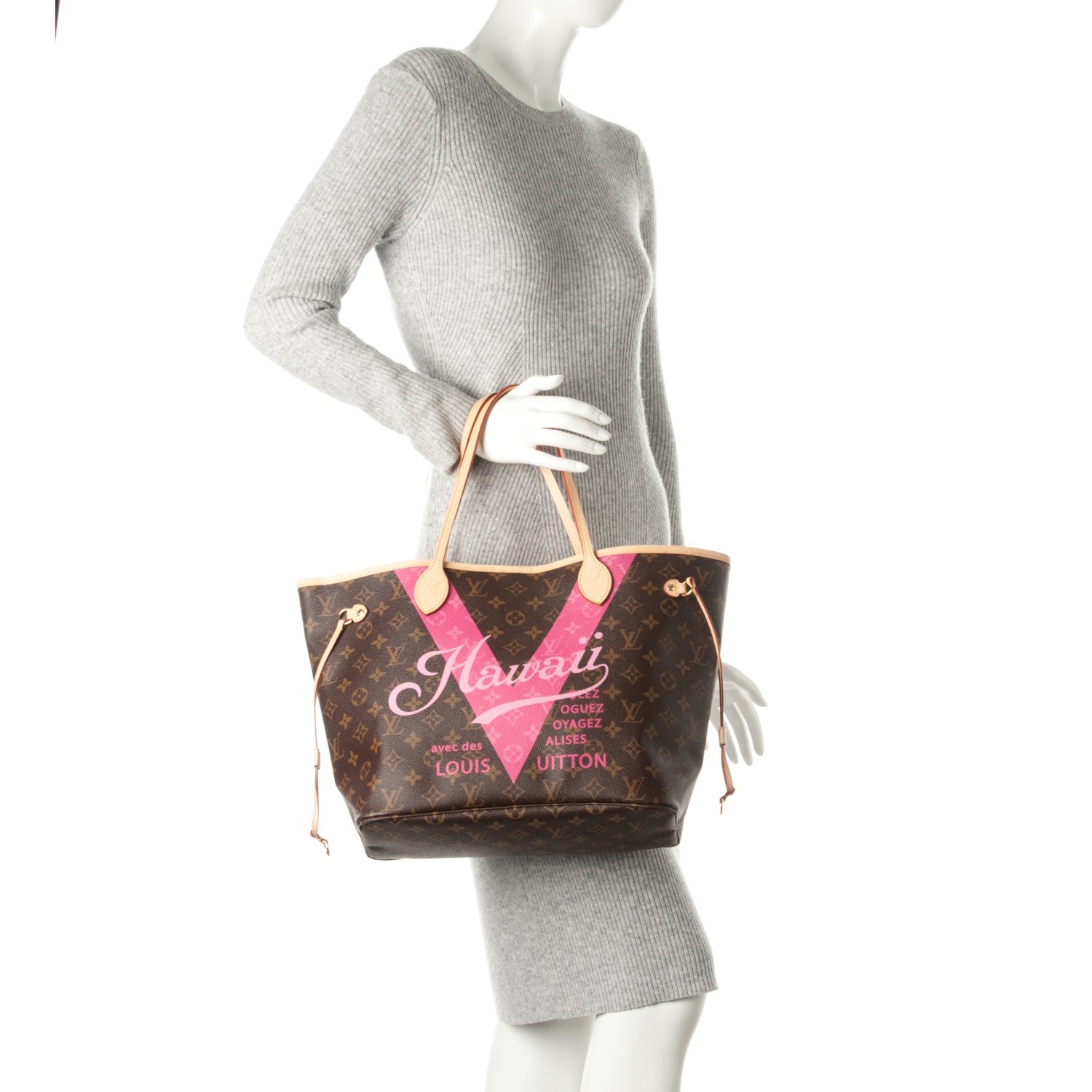 Louis Vuitton Monogram Hawaii V Neverfull MM Hot Pink 2 of 10