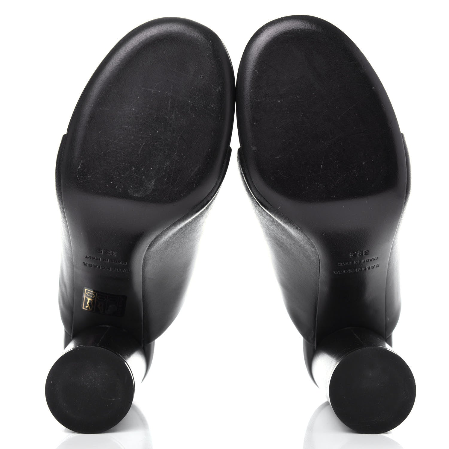 Balenciaga Shiny Sheepskin Oval 90mm Sandals 38.5 Black 6 of 11