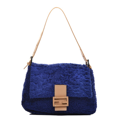 Fendi Mink Fur Mama Baguette Blue 1 of 9