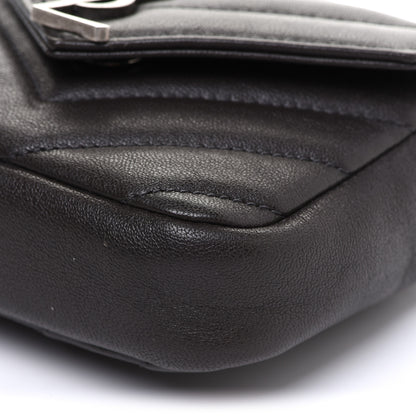 Saint Laurent Sheepskin Matelasse Chevron Monogram Mini College Bag Dark Anthracite 8 of 8