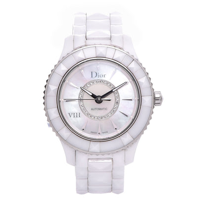 Christian Dior Stainless Steel Ceramic Diamond Mother of Pearl 33mm Dior VIII Automatic Watch White 1 of 9