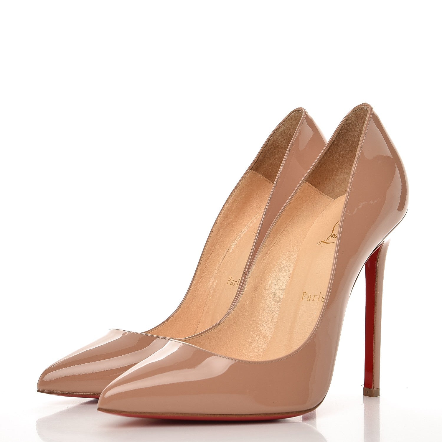 Christian Louboutin Patent Pigalle 120 Pumps 40 Nude 2 of 9