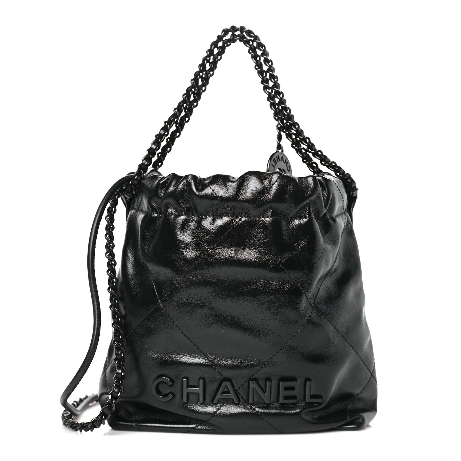 Chanel Shiny Calfskin Quilted Mini Chanel 22 So Black 1 of 10