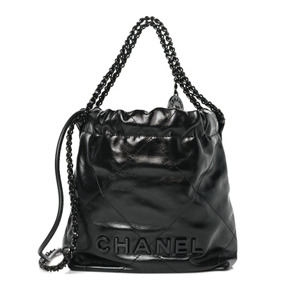 Chanel Shiny Calfskin Quilted Mini Chanel 22 So Black 1 of 10