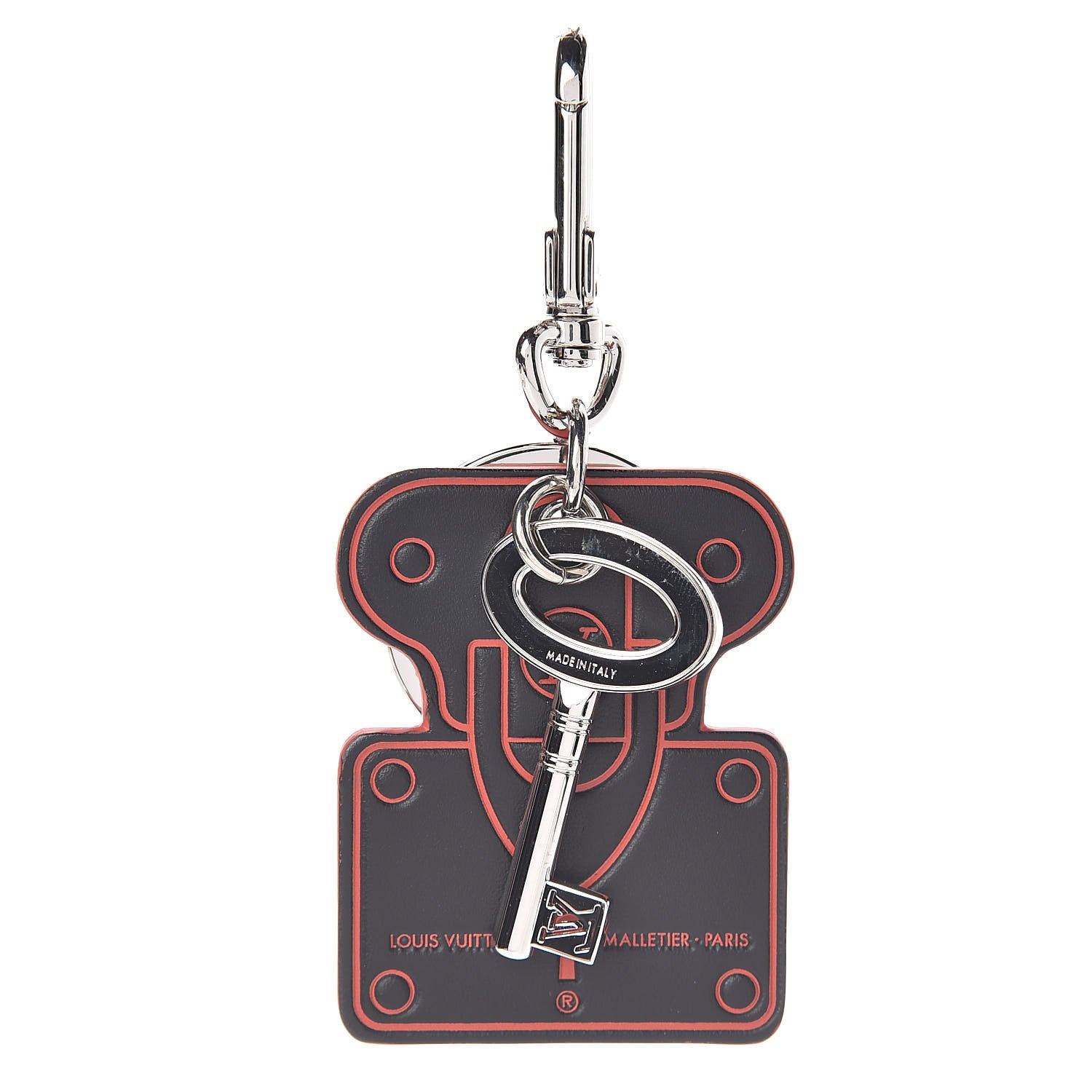 Louis Vuitton Calfskin S Lock Bag Charm Key Holder Silver 1 of 3