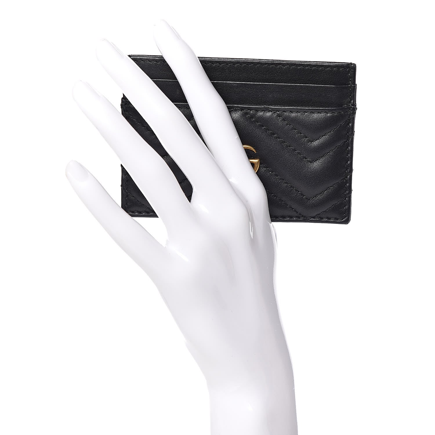Gucci Calfskin Matelasse GG Marmont Card Holder Black 2 of 7
