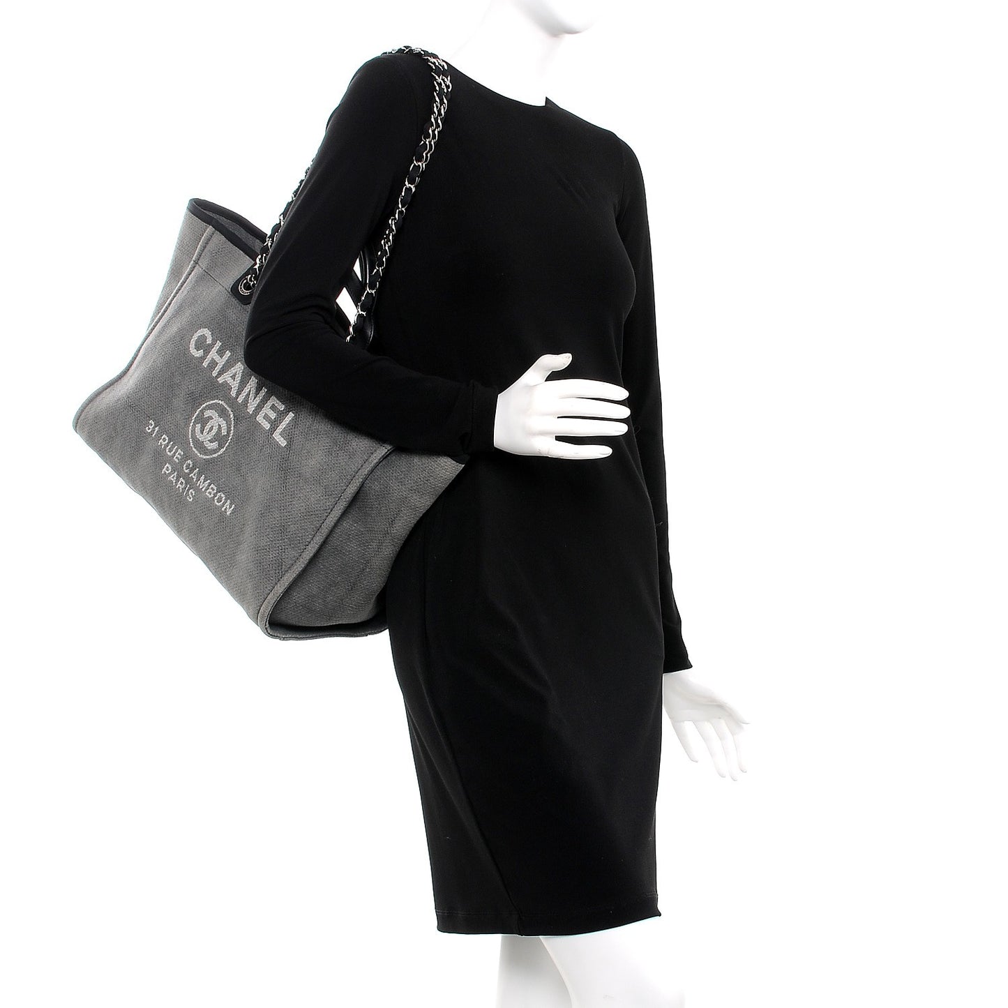 Canvas Large Deauville Tote Grey