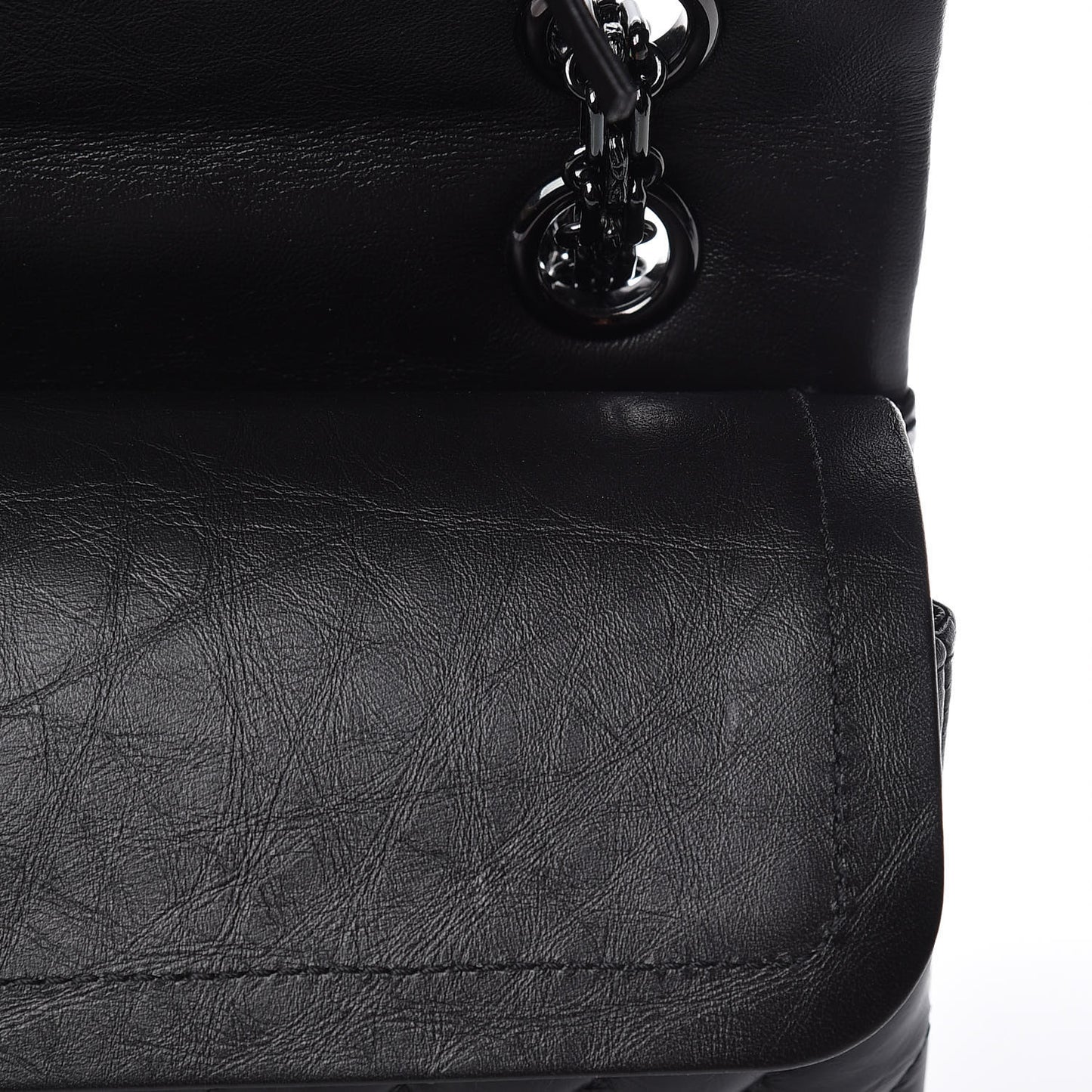 Aged Calfskin Chevron Quilted 2.55 Reissue 226 So Black