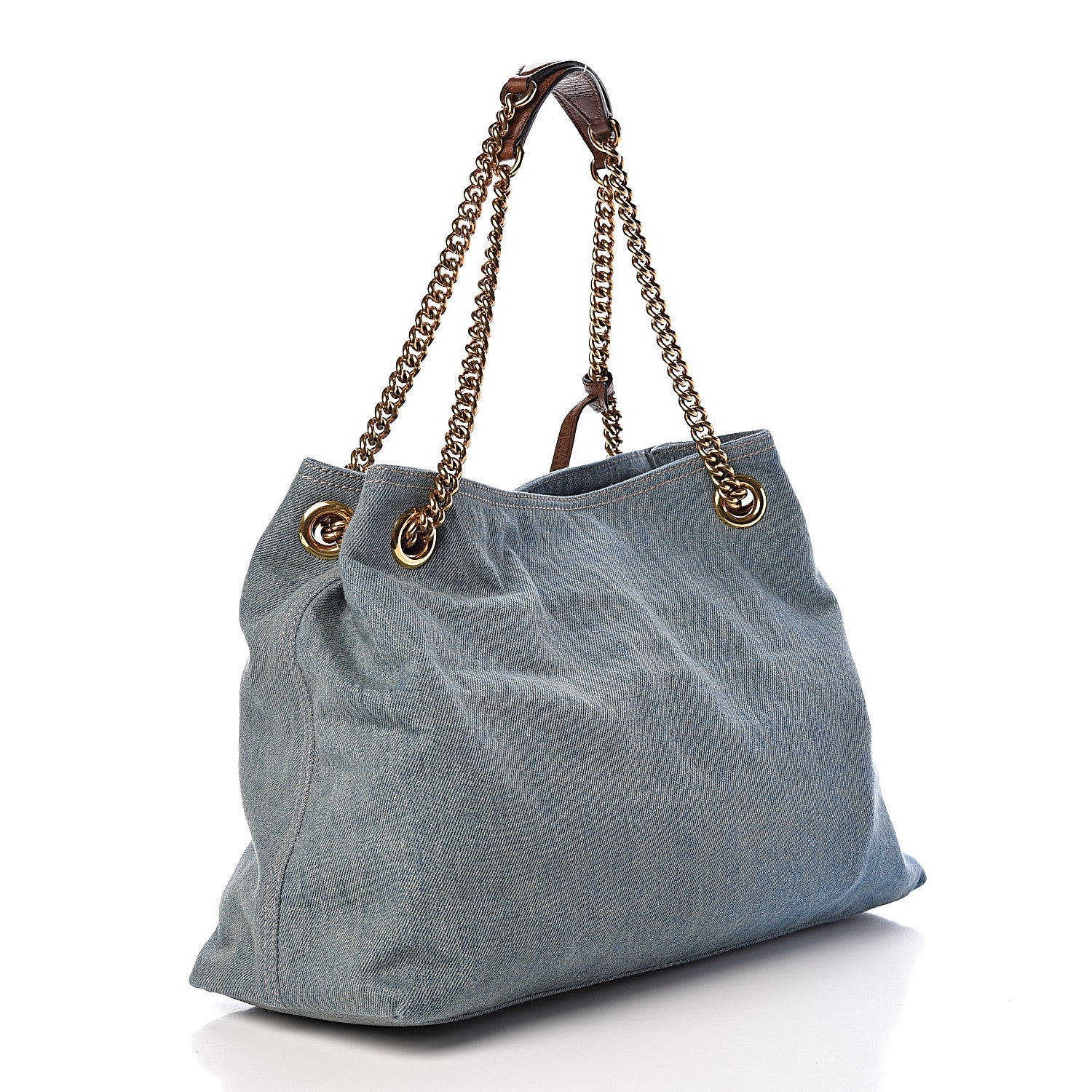 Gucci Denim Medium Soho Chain Shoulder Bag Blue 3 of 11