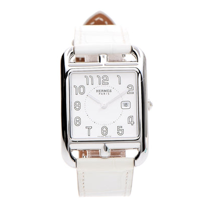 Hermes Stainless Steel Alligator 29mm Cape Cod Quartz Watch Blanc 1 of 8