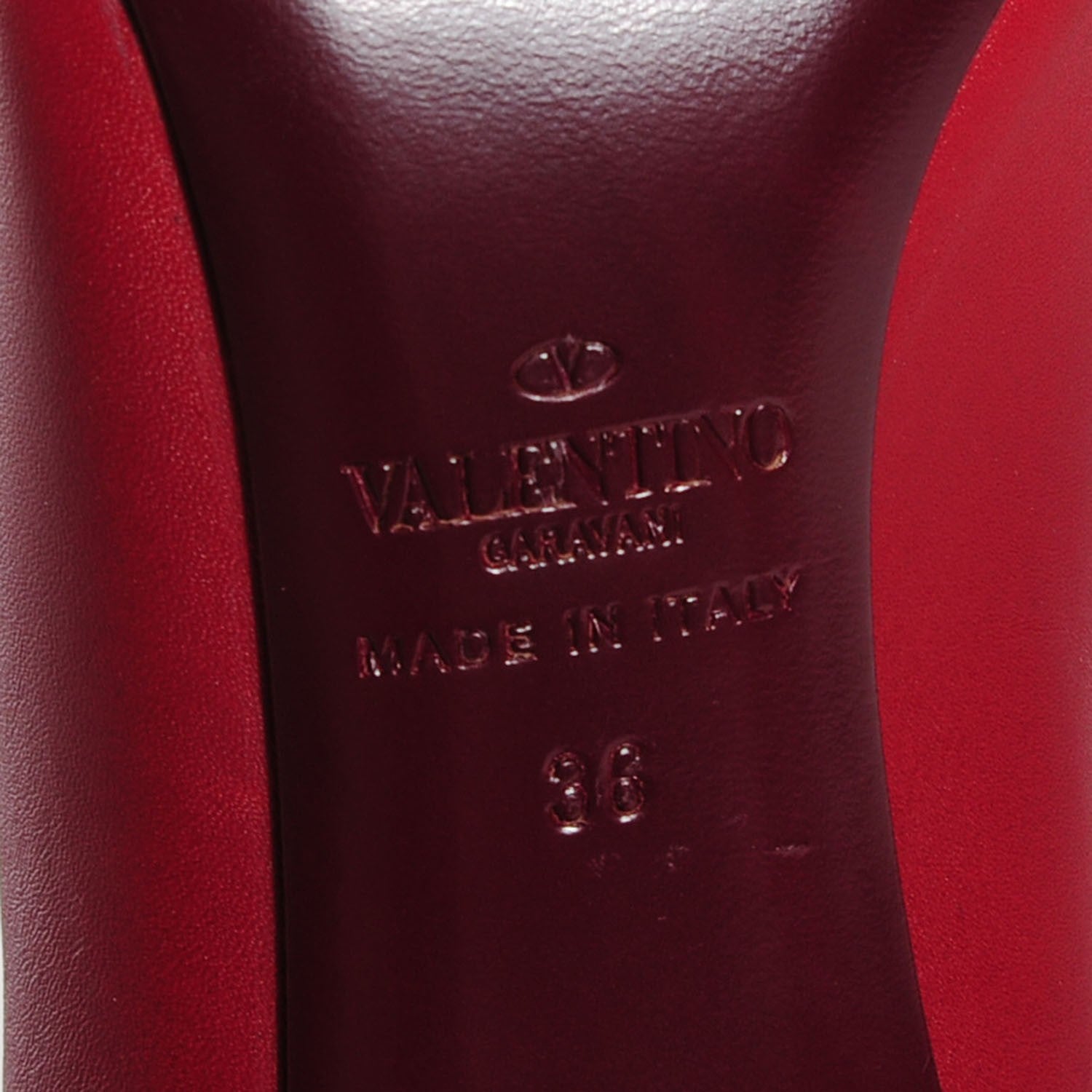 Valentino Garavani Calfskin Rockstud Ombre Ankle Strap Pumps 36 Rouge Absolute 6 of 7