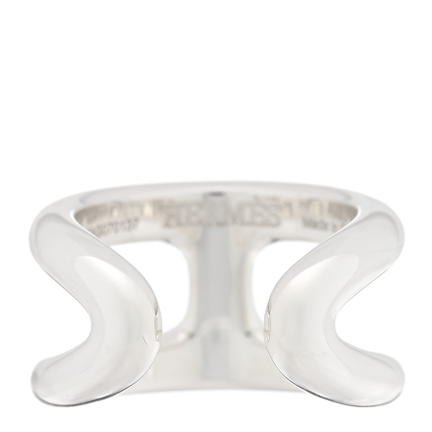 Hermes Sterling Silver PM Osmose Ring 53 6.5 3 of 5