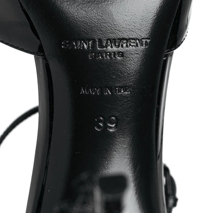 Saint Laurent Patent Calfskin Zoe 105 Ankle Strap Pumps 39 Black 6 of 8