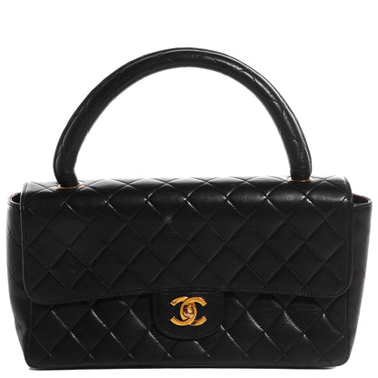 Chanel Lambskin Quilted Medium Rectangular Kelly Flap Bag Black 1 of 8