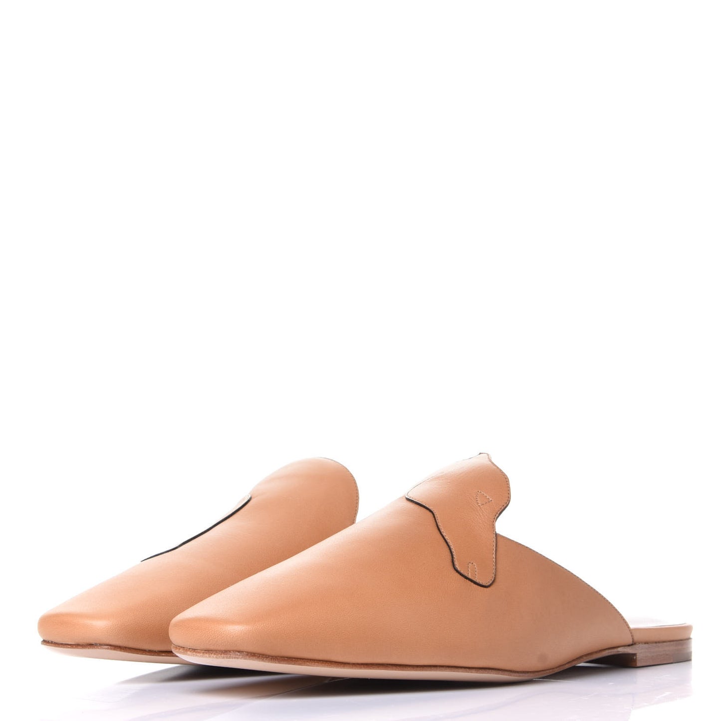 Calfskin Tangeria Mules 37 Naturel