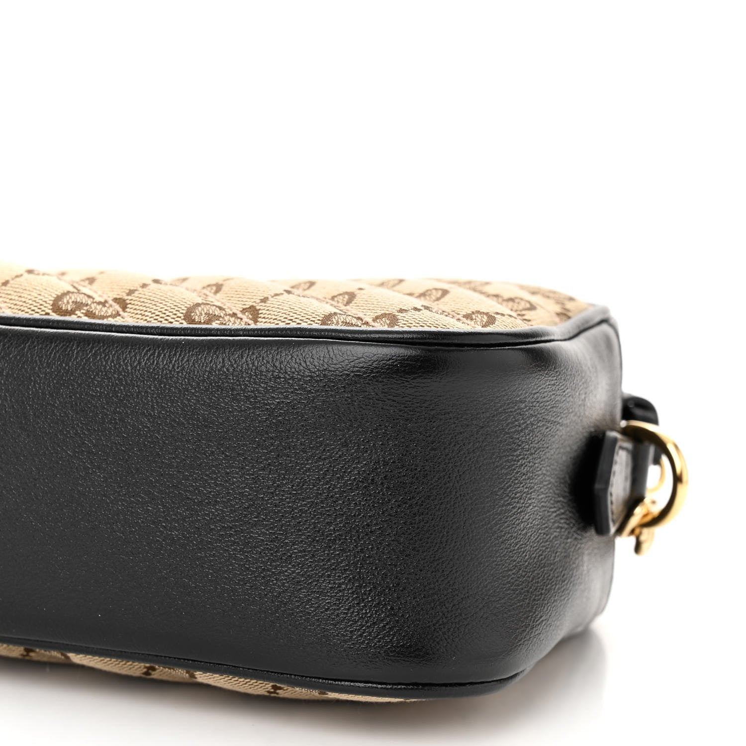 Gucci Monogram Matelasse Diagonal Small GG Marmont Chain Shoulder Bag Beige Black 11 of 11