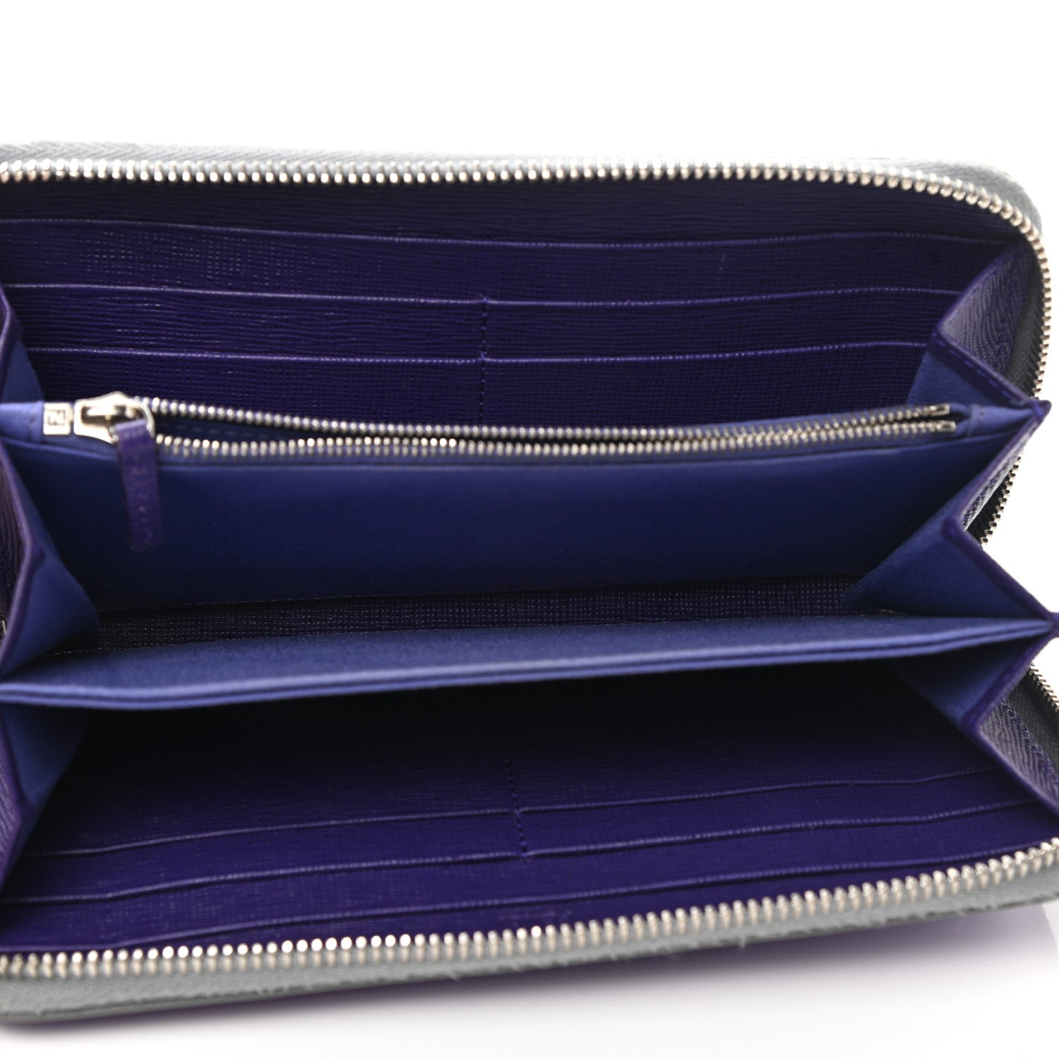 Fendi Vitello Elite Studded Hypnoteyes Zip Around Wallet Polvere Multicolor 5 of 8