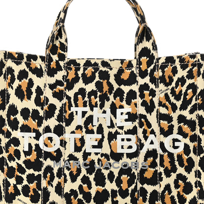 Marc Jacobs Cotton Canvas Leopard Print Medium The Traveler Tote Bag 8 of 14