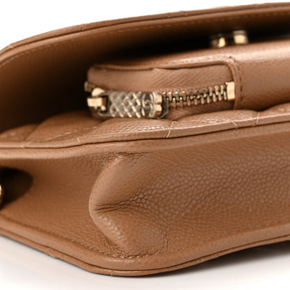Chanel Caviar Quilted Business Affinity Clutch With Chain Flap Dark Beige 10 of 12