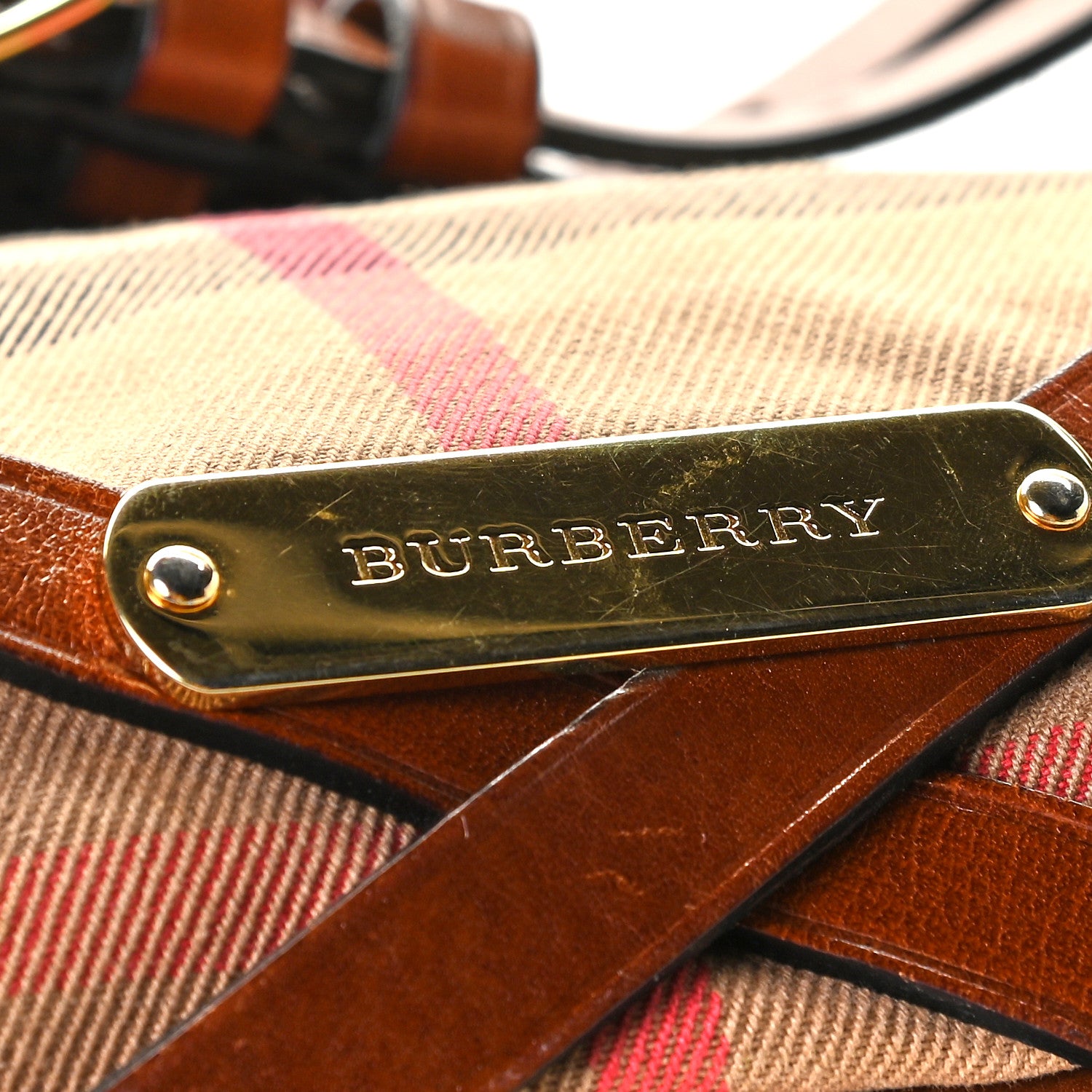 Burberry House Check Bridle Calfskin Medium Gosford Hobo Dark Tan 13 of 15
