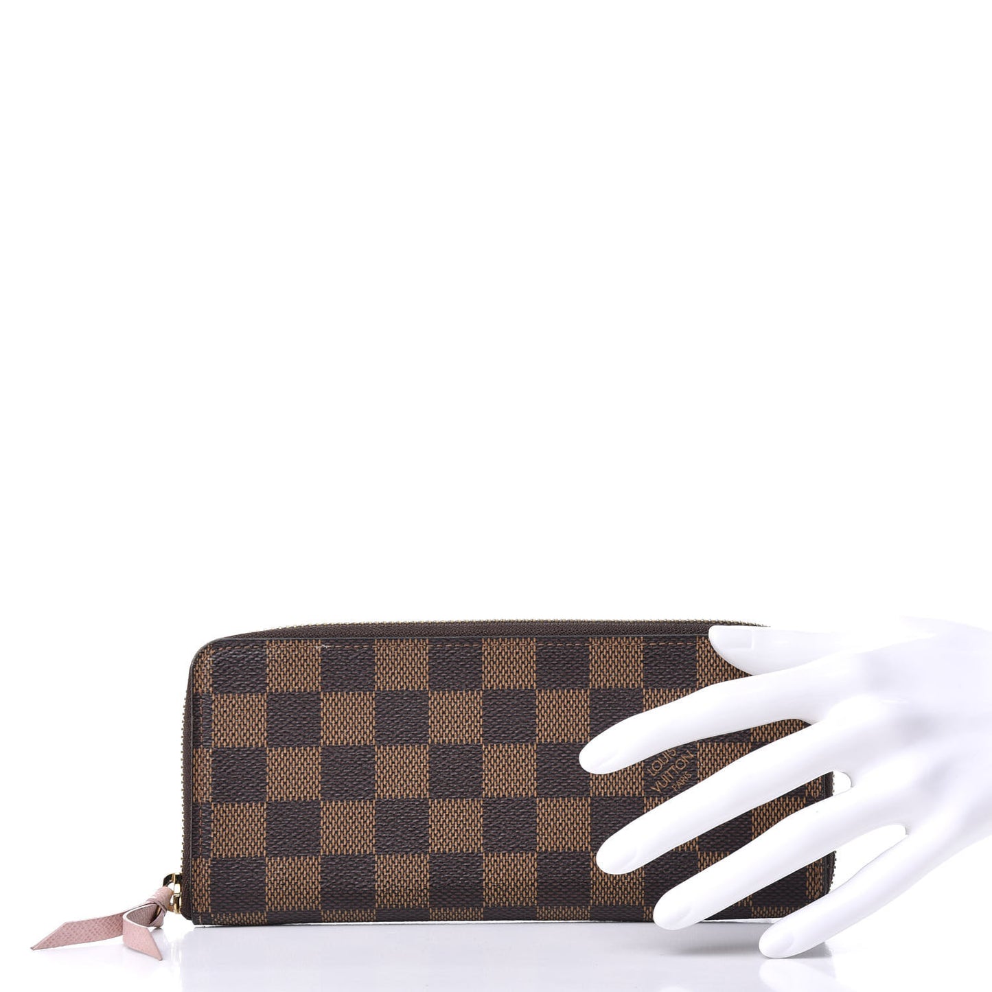 Damier Ebene Clemence Wallet Rose Ballerine