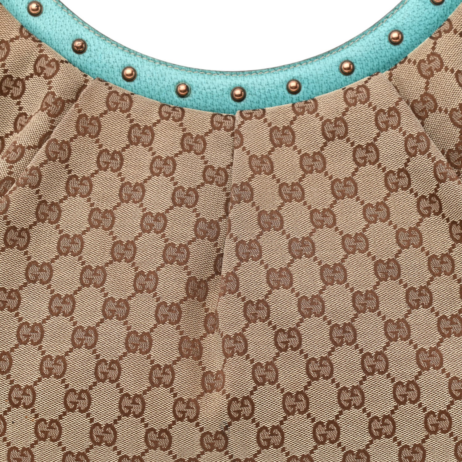 Gucci Monogram Bamboo Top Handle Bag Turquoise 8 of 12