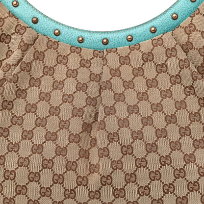 Gucci Monogram Bamboo Top Handle Bag Turquoise 8 of 12