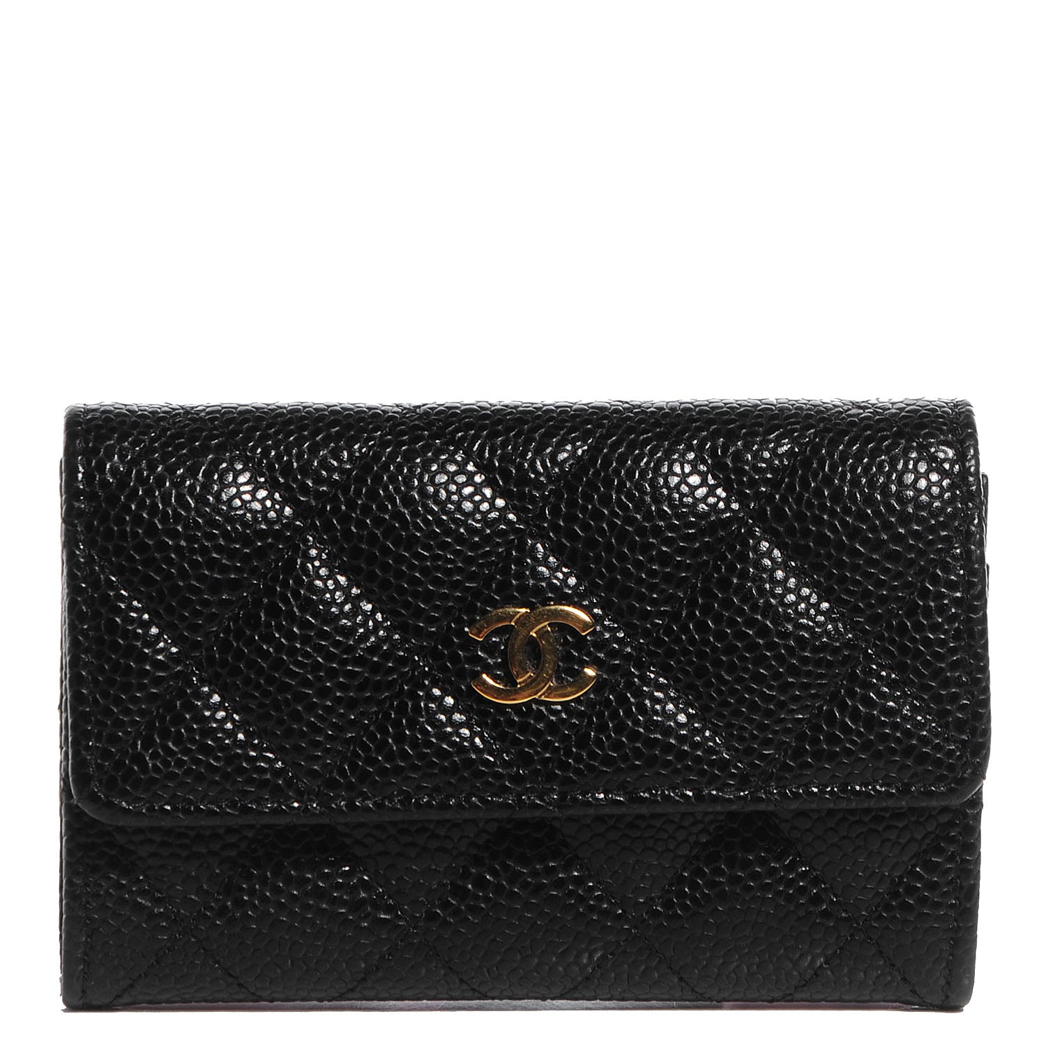 Chanel Caviar Quilted Flap Card Holder Black 1 of 8
