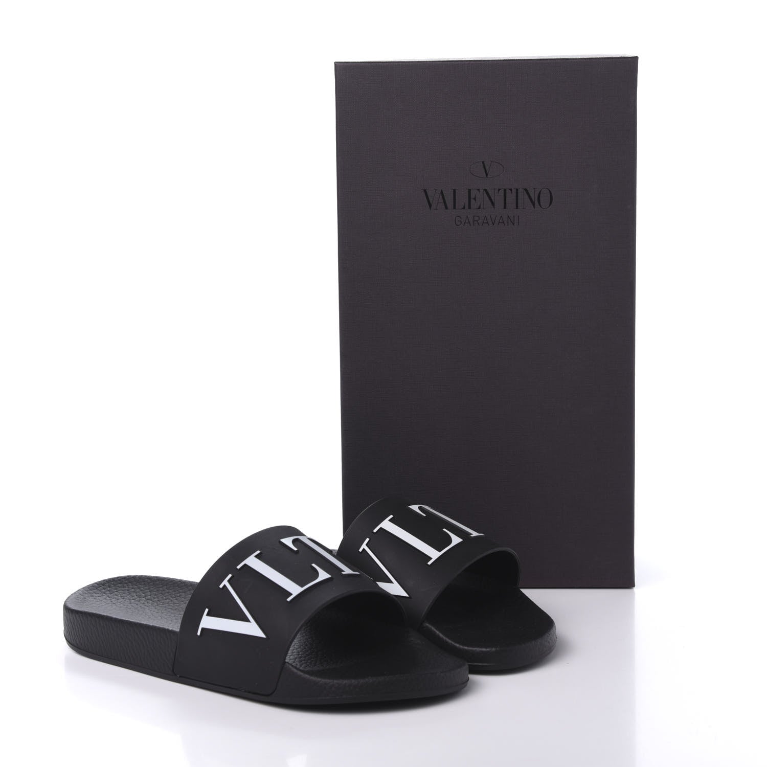 Valentino Garavani Rubber Mens VLTN Pool Slide Sandals 41 Black 8 of 8