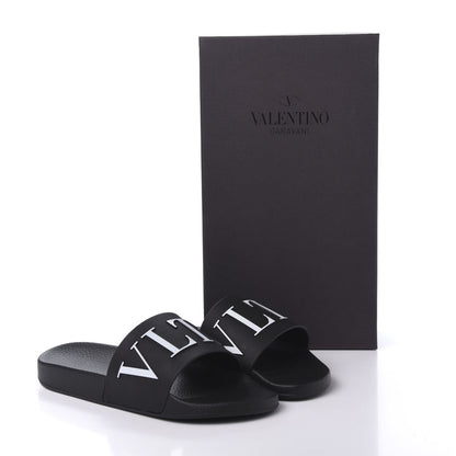 Valentino Garavani Rubber Mens VLTN Pool Slide Sandals 41 Black 8 of 8