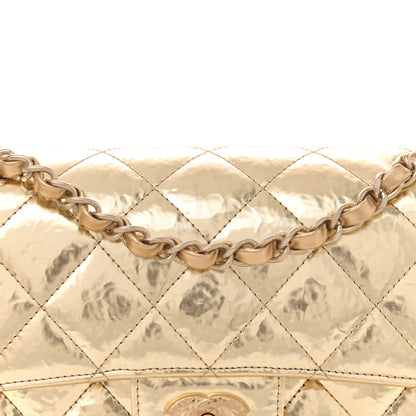 Chanel Hammered Metallic Calfskin Quilted Small Double Flap Gold 8 of 11