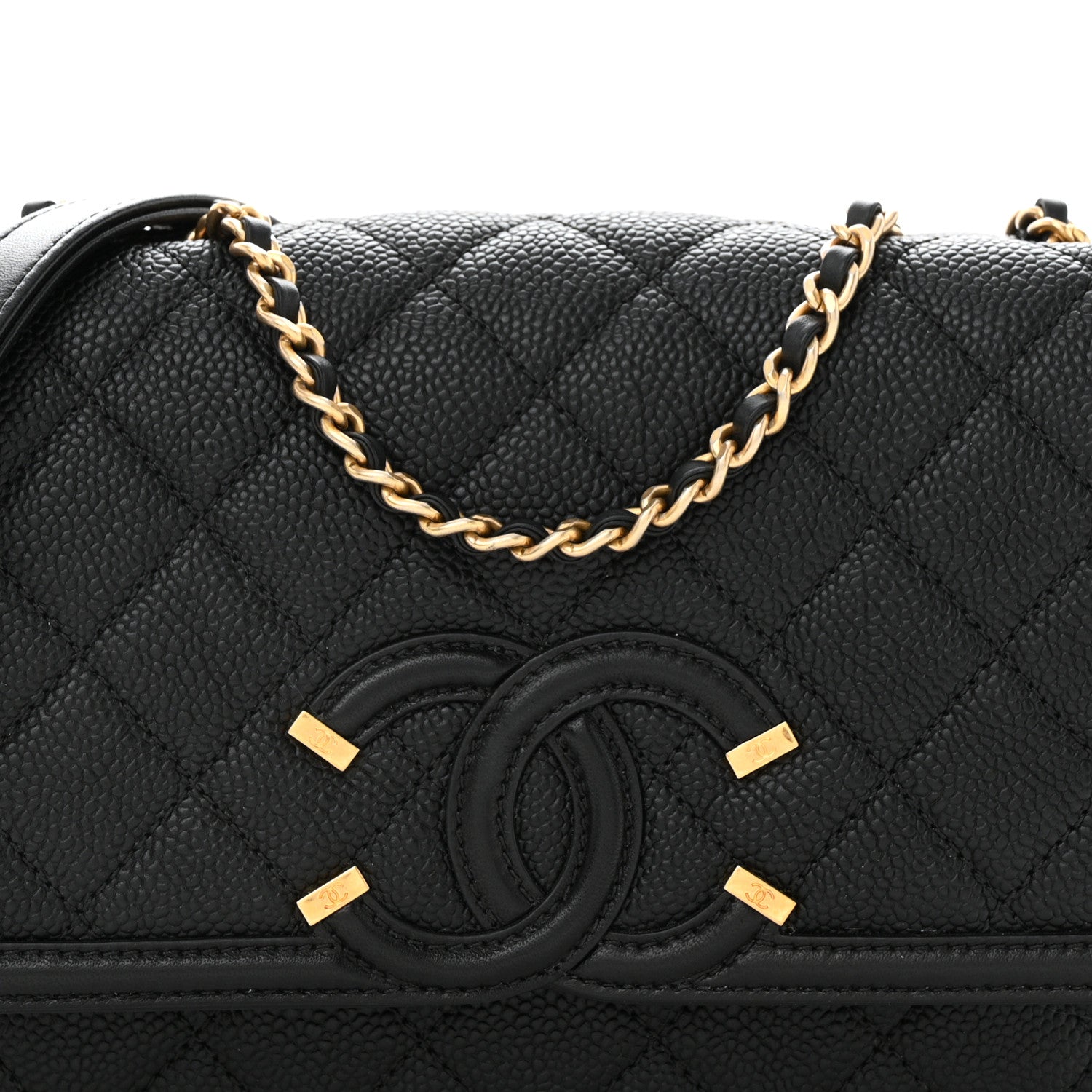 Chanel Caviar Quilted Small CC Filigree Flap Black 8 of 11