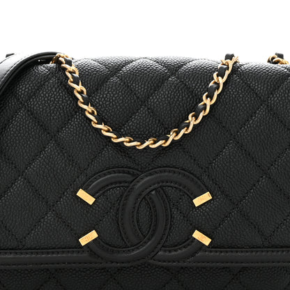 Chanel Caviar Quilted Small CC Filigree Flap Black 8 of 11