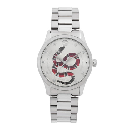Gucci Stainless Steel 38mm G-Timeless Snake Quartz Watch 1 of 5