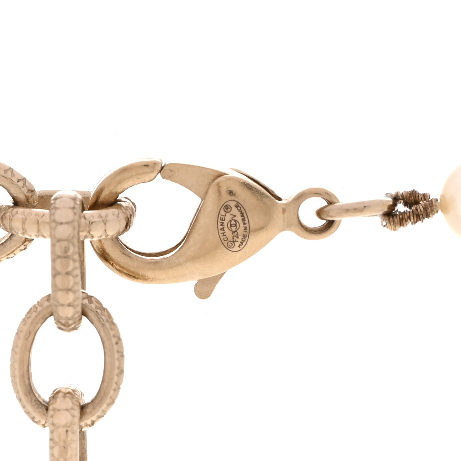 Chanel Pearl Crystal CC Short Necklace Gold 5 of 7