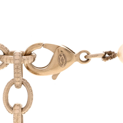 Chanel Pearl Crystal CC Short Necklace Gold 5 of 7