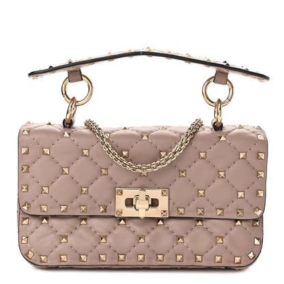 Valentino Garavani Nappa Small Rockstud Spike Shoulder Bag Poudre 1 of 10