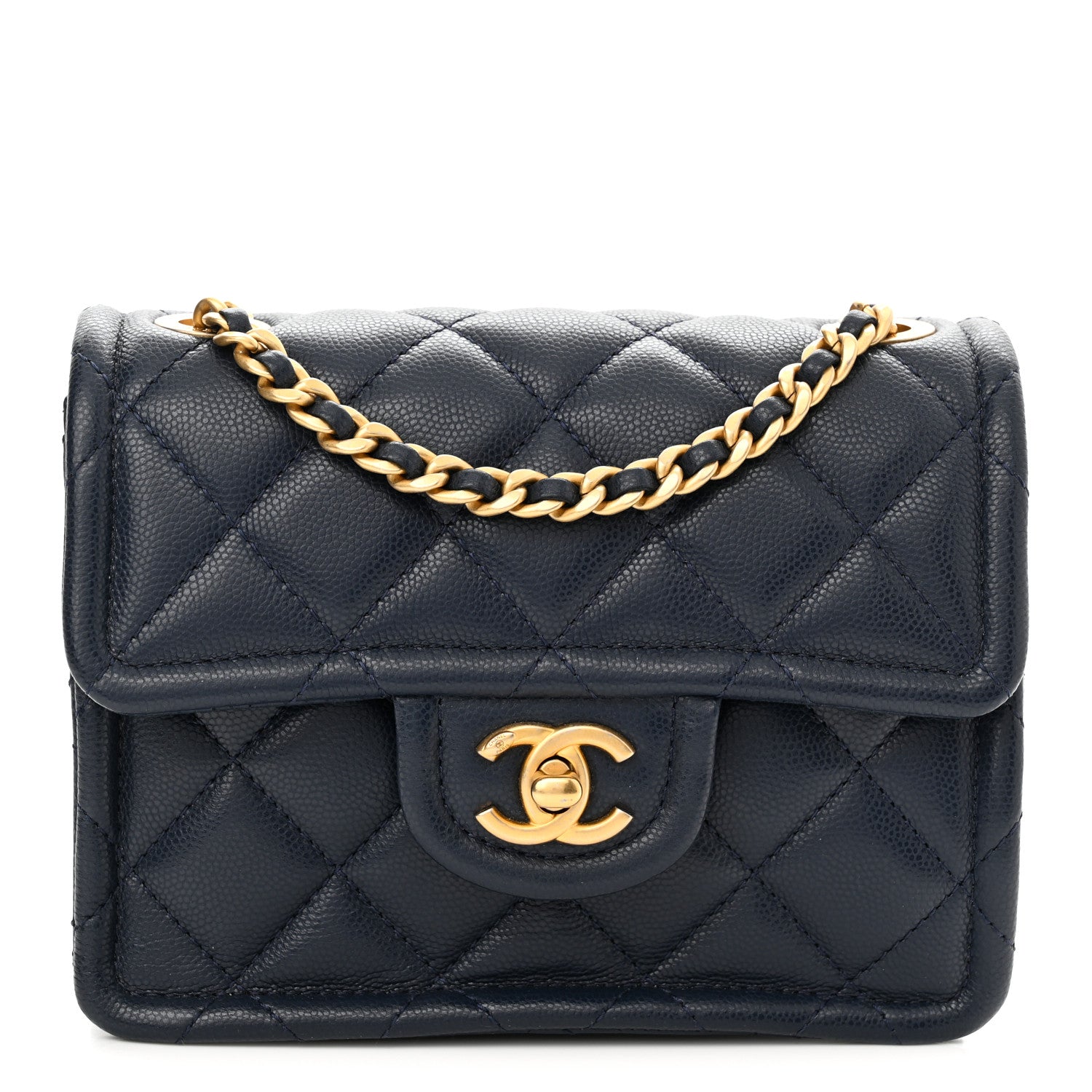 Chanel Caviar Quilted Mini Sweet Classic Flap Navy Blue 1 of 10