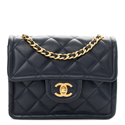 Chanel Caviar Quilted Mini Sweet Classic Flap Navy Blue 1 of 10