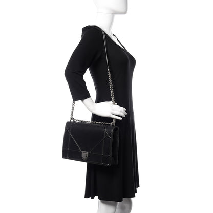 Christian Dior Lambskin Large Diorama Flap Bag Black 2 of 14