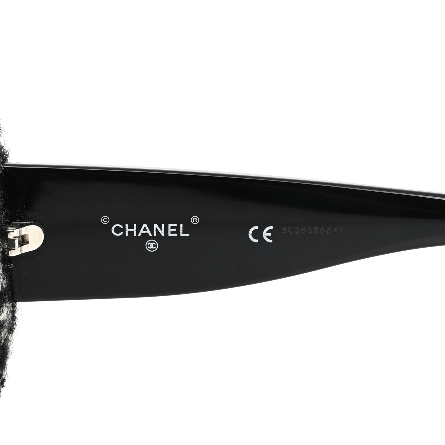 Chanel Tweed Shield Sunglasses 71367 Black Red 6 of 8