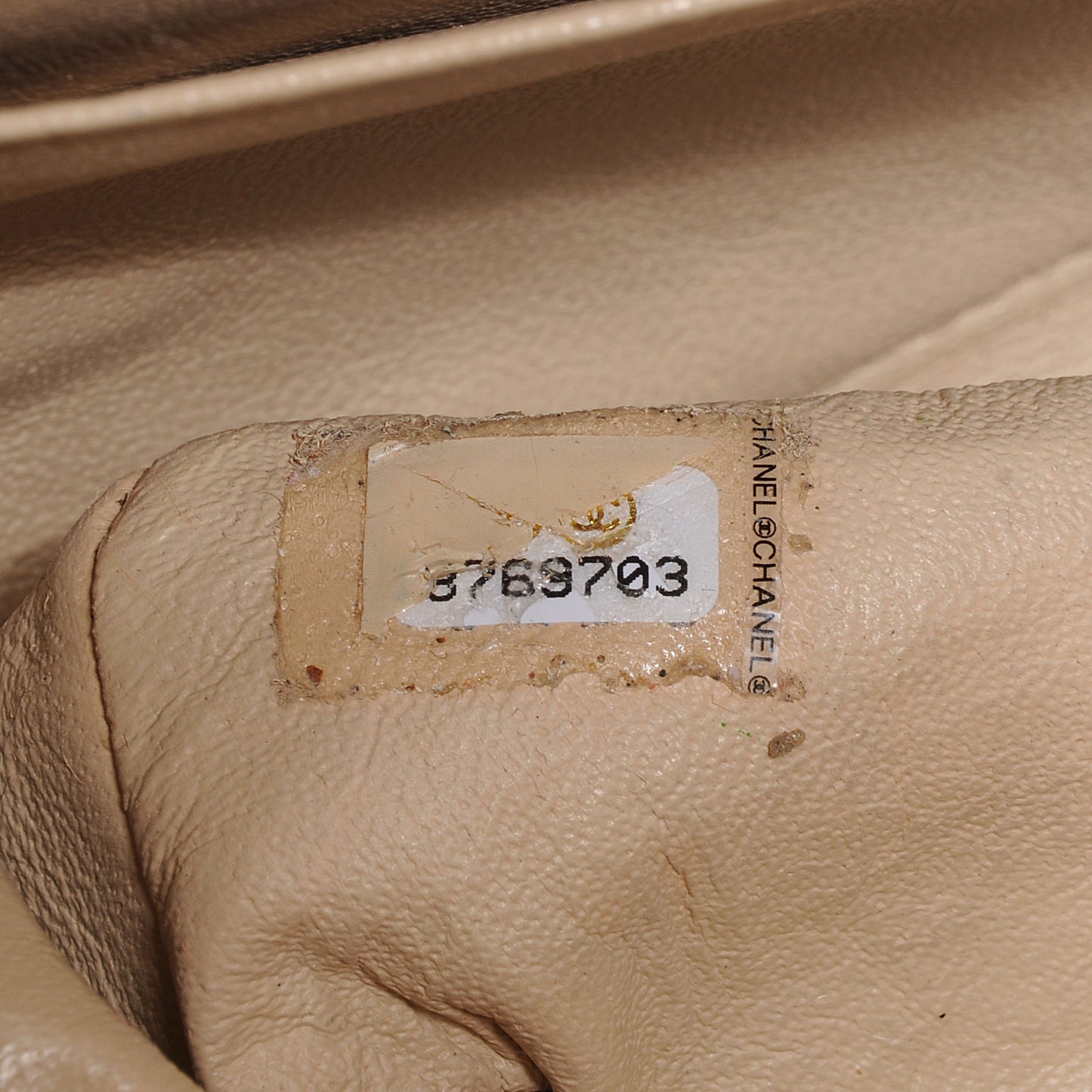 Caviar Quilted Medium Double Flap Beige Clair